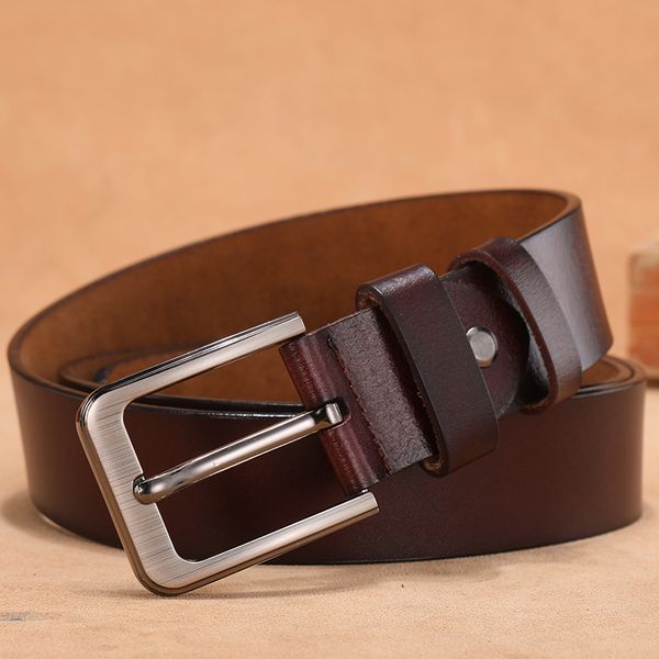 

130 140 150 160 170cm large plus long size men belts genuine leather cowhide pin buckle male belts belt for male, Black;brown