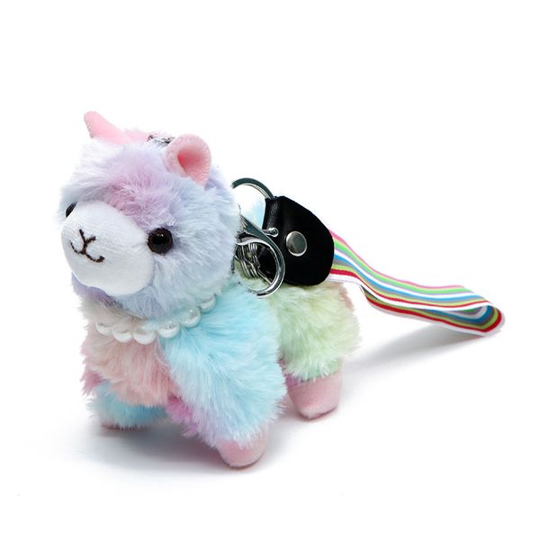 

2019 alpaca plush keychain toys plush stuffed animal alpaca small pendant dolls wedding party gift sheep key chain toys, Silver