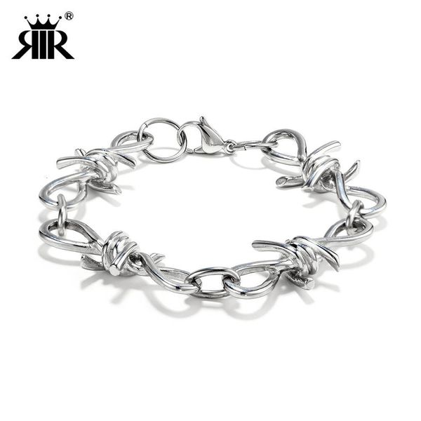 

rir minimalist silver infinity symbol bracelet hip hop style creative eight character stainless steel jewelry bracelet, Black
