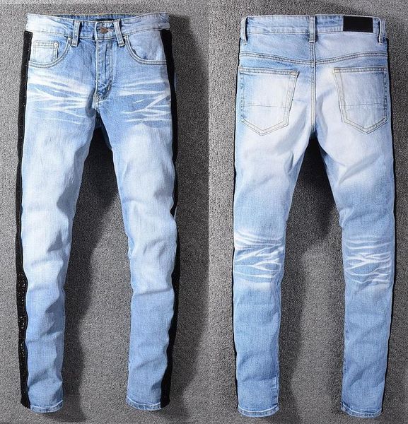 

fashion mens designer autumn new trend men jeans casual comfort boutique man students jeans, Blue