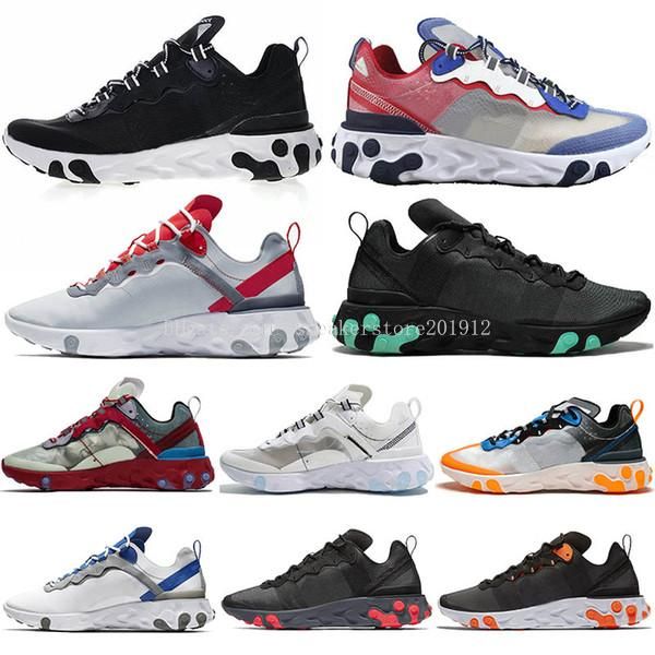 

undercover x react element 87 55 triples black fashion nik mens 87s shoes womens designer shoes men trainers sail light bone sneakers 55s