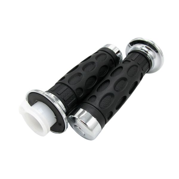 

rubber race motorcycle handlebar grip black 7/8\" 22mm grips pairs rubber