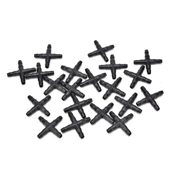 

20 pcs black sprinkler irrigation tee pipe barb hose fitting joiner drip system for tube