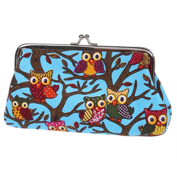 

cartoon coin purse money bag wallet owl pattern, Red;black