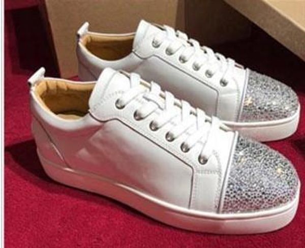 

designer shoes designer sneakers low cut spikes flats shoes red bottom for men and women leather sneakers party designer shoes ku01, Black