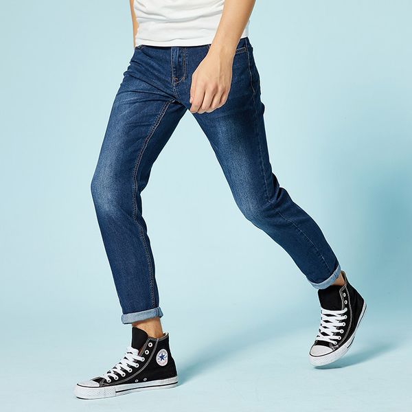 

semir джинсы для мужчин slim fit брюки классические 2019 джинсы мужские джинсовые дизайнерские брюки повседневные тощий прямые брюки эластич, Blue