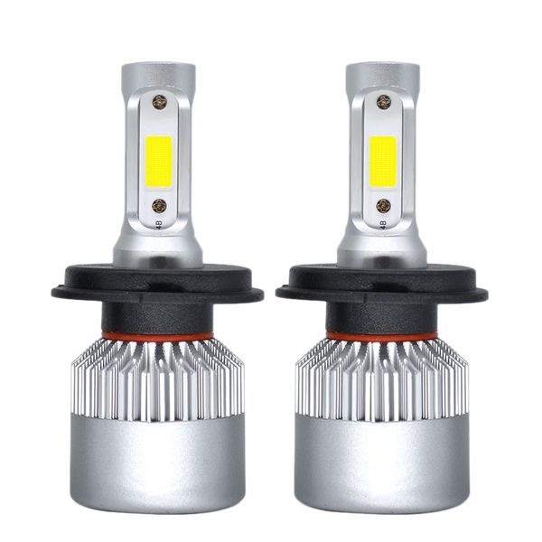 

2x s2 h4 5600lm cob car led headlight bulbs fog lamp 6500k