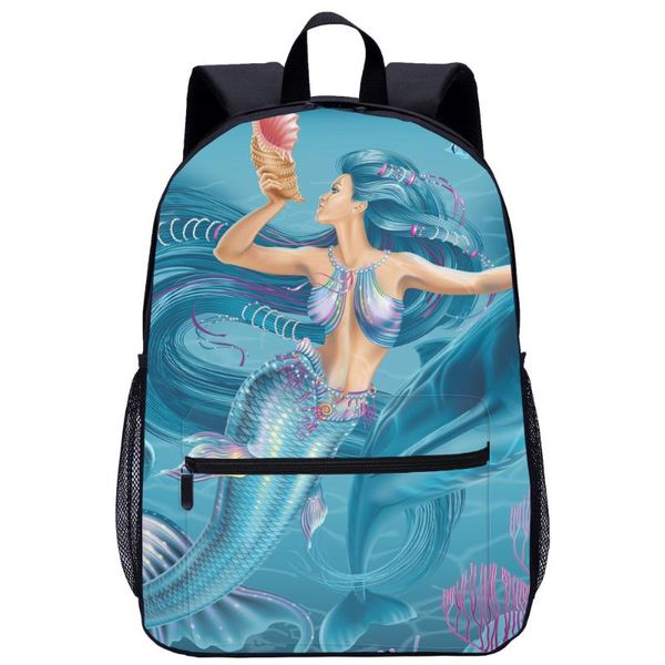 

mermaid scool bag school backpack kids cartoon picture of school bag computer antitheft lapbackpack girls gift
