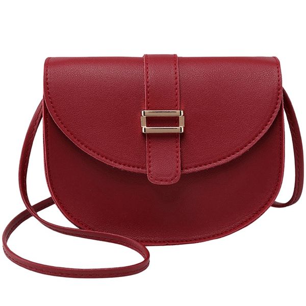 

female bag semi-circle arch tongue single shoulder mobile phone small bag red