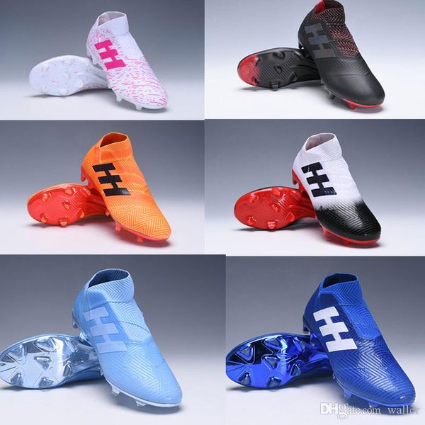 

2019 men soccer cleats nemeziz messi 18+ fg soccer shoes nemeziz 18 chaussures de football boots chuteiras de futebol orange