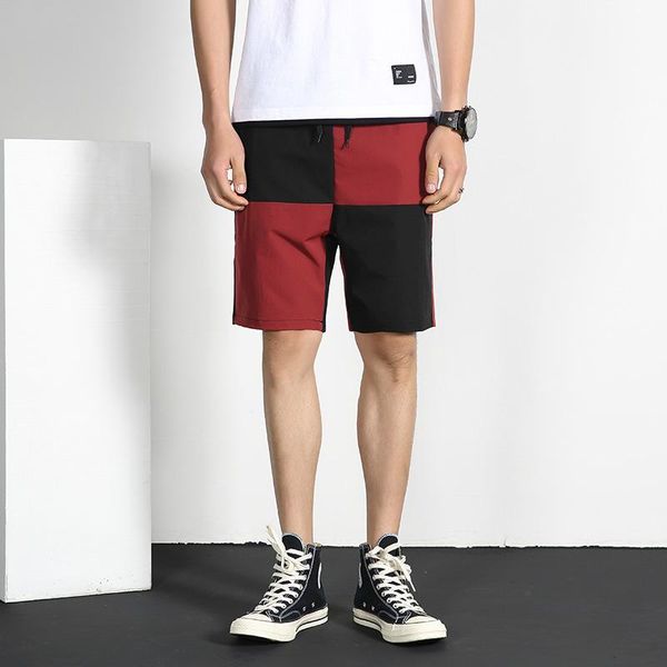 

мода сращивание шорты мужские досуг эластичная талия дизайнерские шорты мужские летние новые хип-хоп шорты брюки размер -4xl, White;black