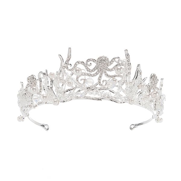

eseres sparkly silver rhinestone tiara for queen wedding accessories women hair jewelry girls headbands, Golden;white