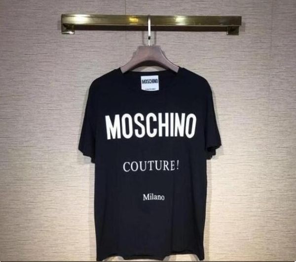 

свободная перевозка груза рубашки mens конструкторы t as moschino высокого качества классический алфавит печати короткий рукав мужчин и женщ, White;black