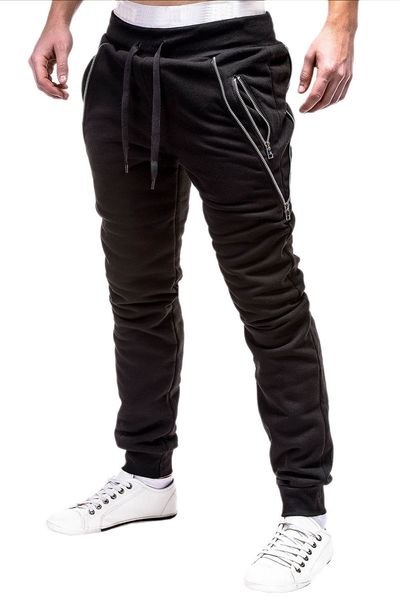 

ripped mens designer jeans fashion black pencil pants mens washed pants with zipper