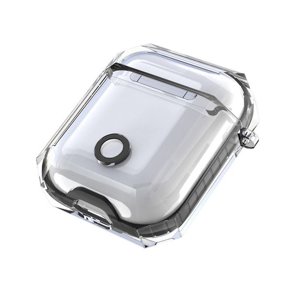 

for apple airpods case cover clear soft silicone tpu bluetooth earphones pouch bag with hand strap rope