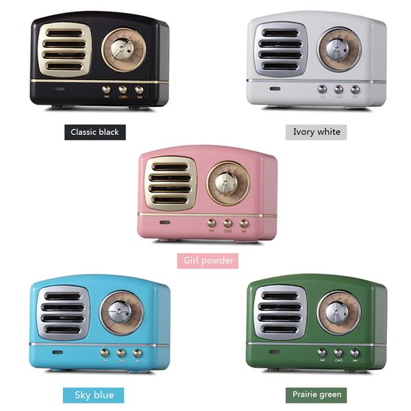 

retro mini bluetooth speaker hifi stereo portable wireless vintage speaker heavy bass compatible with aux usb tf card phone