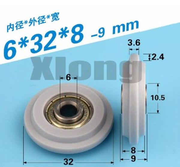 

5pcs 6*32*8mmcam sliding door pulley door window track groove wheel guide cam cam convex nylon plastic sliding door wheel