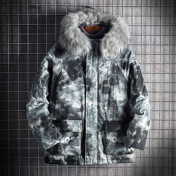 

new fashion men's winter casual camouflage hooded warm cotton clothing coat, Black