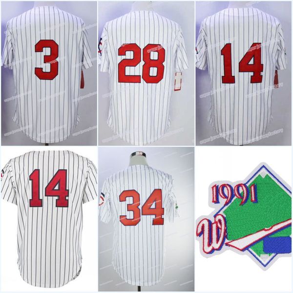 

1991 World 34 Kirby Puckett Jersey Men's 28 Bert Blyleven 14 Kent Hrbek 7 Joe Mauer 6 Tony Oliva 3 Killebrew 2 Dozier Baseball Jerseys