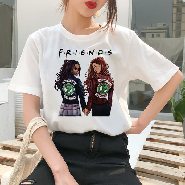 

riverdale футболка southside корейского harajuku tshirt топ south side женщина женщина змея змей одежда печать ullzang тройники tshirt, White