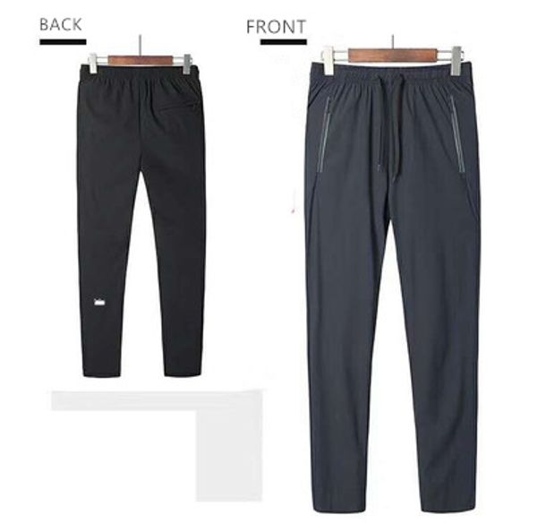 

canada famous yoga brand have logo designer pants mens designer trousers men new fashion leisure solid, Black