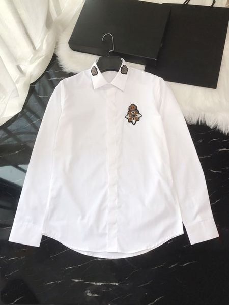 

a600124 fashion men's shirts 2020 runway european design party style men's clothing, White;black