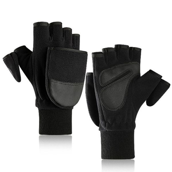 Adjustable Gloves Mittens Full Finger Driving Cycling Warm PU Autumn Winter Men