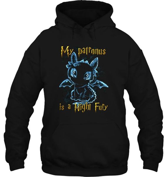 

men hoodie funny novelty my patronus is a night fury cool women streetwear, Black