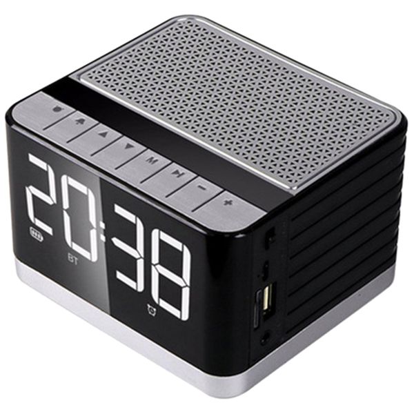 

large screen mirror electronic led alarm clock with wireless radio modern design deskclock for electronic gift for office