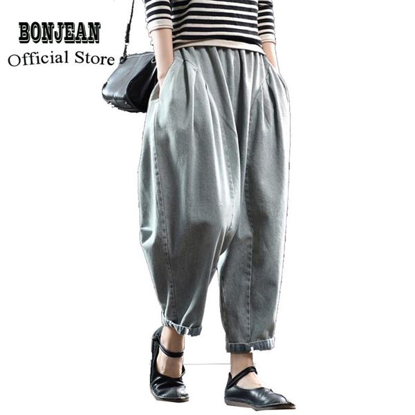 

women jeans denim pants solid straight pants big loose oversized long retro vintage fashion casual for spring autumn az34222922, Blue