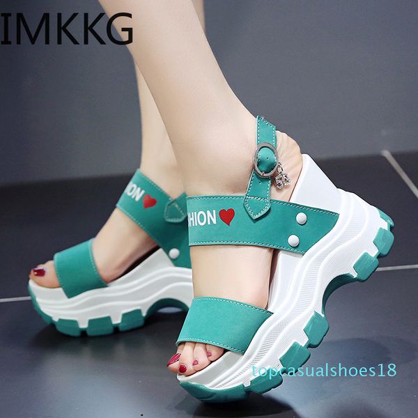

2020 fashion wedges super high heels leisure summer sandal woman shoes women platform fish mouth girls student sandals t18, Black