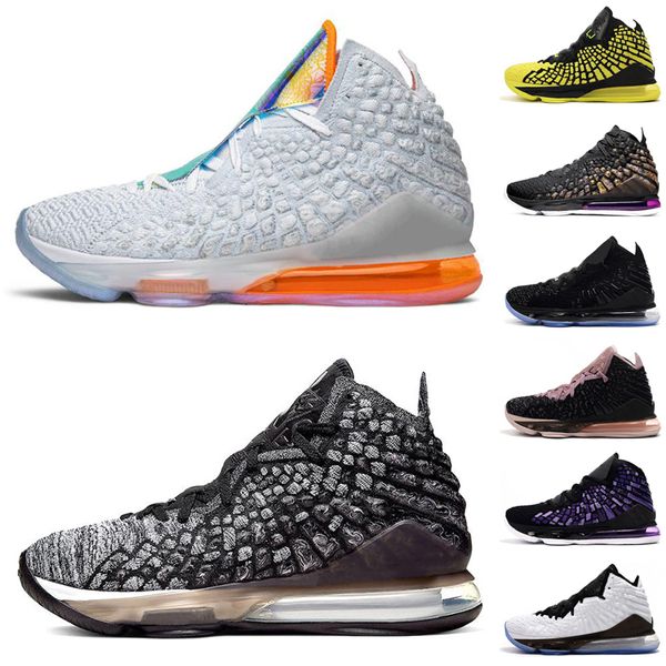 

lebron 17 james mens basketball shoes lebron 17s future black white yellow purple kids mens lebrons lbj sports sneakers trainers