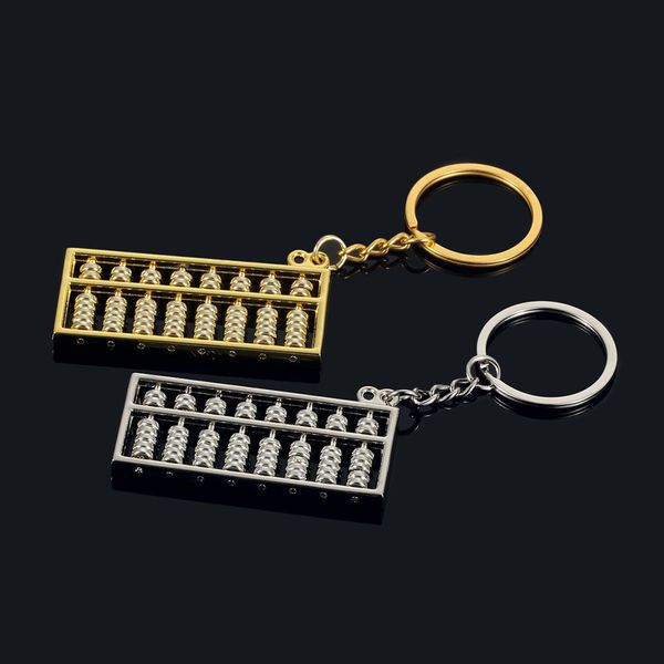 

изысканный имитация китайский калькулятор 6 передач / 8 передач abacus брелки брелки металлический автомобиль брелок мини сумка декор подарк, Silver