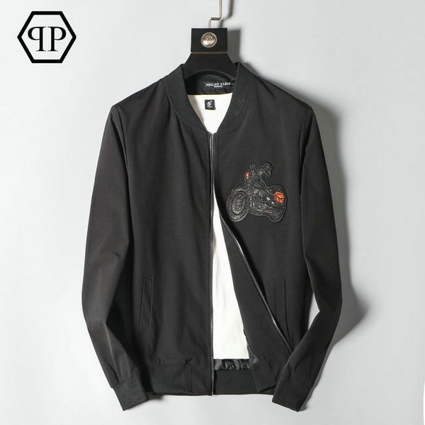 

philipps mens jackets locomotive brand designer jacket luxury motorcycle embroidery new pp jacket fashion mens jacket, Black;brown