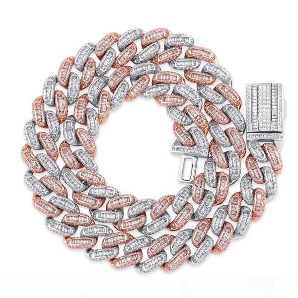 

diamond cuban link chain 14mm luxury designer necklace mens statement iced out chains hip hop jewelry bling 18k gold silver rapper fashion
