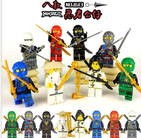 

lxh christmas gift 8 styles ninja spinjitzu sensei wu jay kai nya lloyd cole ninja figure with swords building block toy