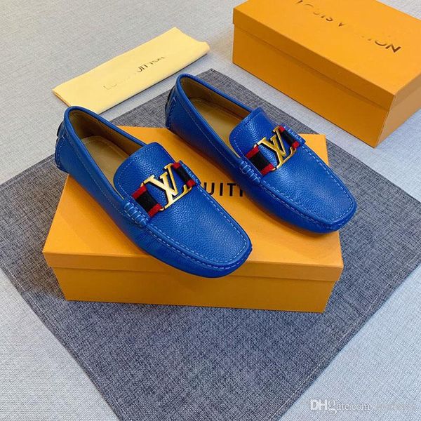 

the men trainers shoes fashion luxury real leather flat metal button peas shoes classic casual cycling shoes for men vacation with box, Black