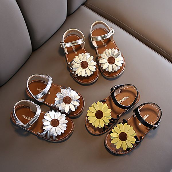 

new girls sandalias kids shoes summer cute flower decoration baby girl shoes fashion toddler girl sandals beach, Black;red