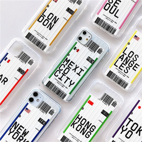 

simple suitcase label bar code case for samsung galaxy s10 plus s9 s8 plus note10 ins us city clear soft silicon cover coque