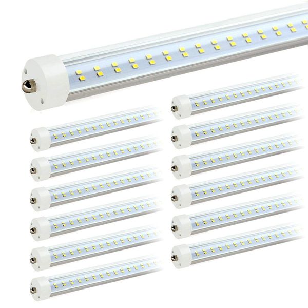 US Stock 8ft led tubo T8 72W a forma di V e Dural fila Double Sides SMD2835 Led Light Tubes Confezione da 25 lampade fluorescenti sostitutive per negozio garage