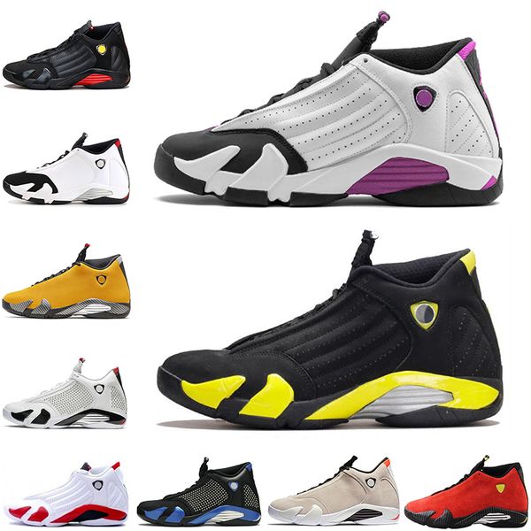 

black pink 14 14s thunder black yellow xiv mens basketball shoes black toe last smen sports designer sneakers size 40-47
