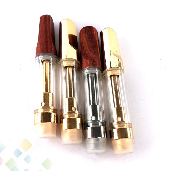 

TH205 TH210 Gold tank Wood Tip Ceramic coil vape cartridges e cigarette Glass Atomizer 0.5ml 1.0ml dhl free
