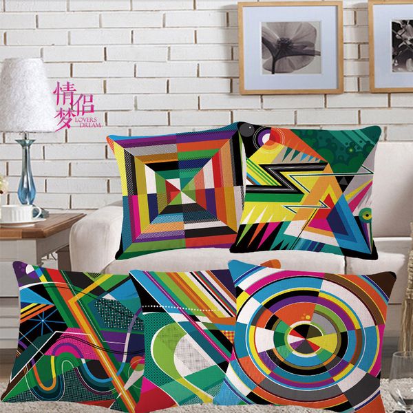 

originality geometry pattern cotton flax pillow back cushion loose coat