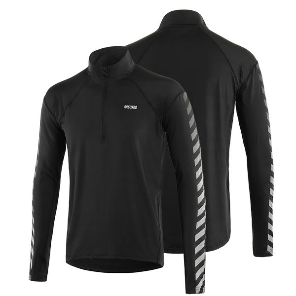 

men's pullover shirt athletic quick dry long sleeve t-shirt running cycling jersey shirt fitness sportswear, Black;blue