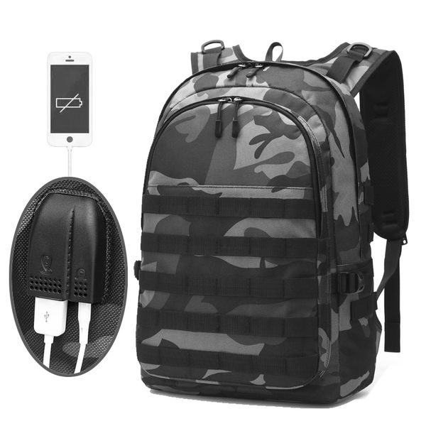 

new usb headphone tactical camouflage backpack 40l molle hiking bags outdoor men's rucksack travel backpack