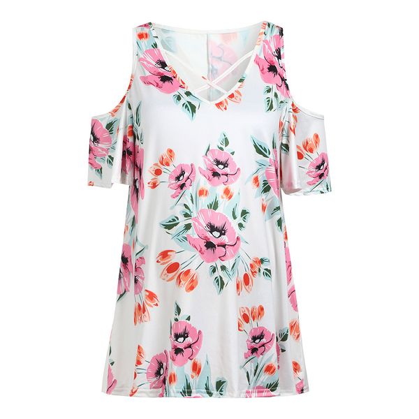 

arloneet maternity women's summer short sleeve t-shirt blouse pregnancy flower breastfeeding nusring clothes w0301, White
