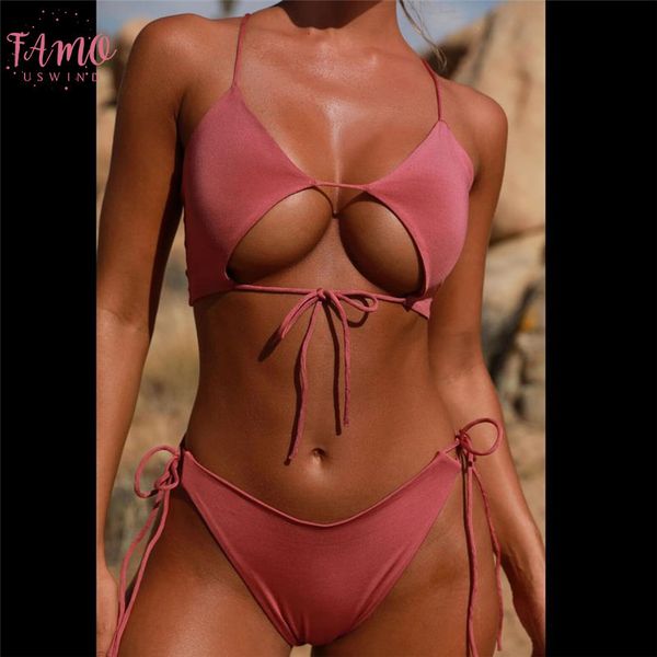 

women triangle swimsuit bikini set bandage push up padded swimwear bikinis swimsuit bathing 2020 costumi da bagno donna, White;black
