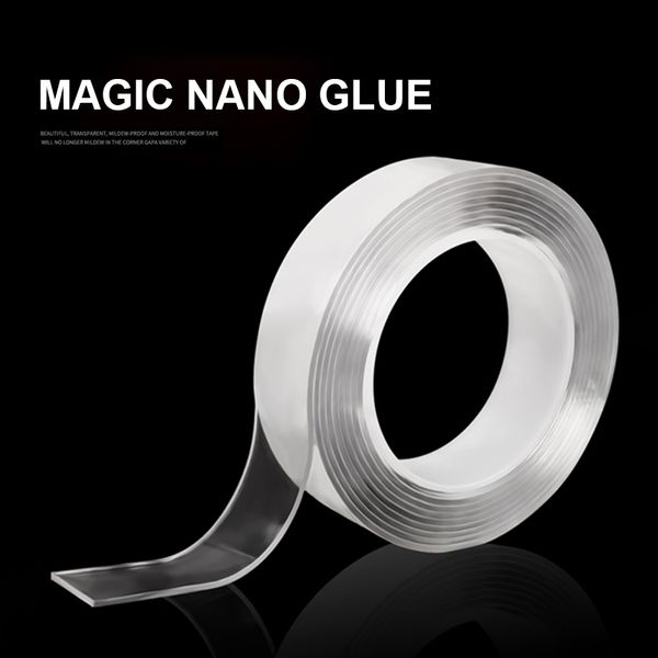 

transparent double-sided tape sticker no traces washable removable nano adhesive tape for car products household repair 1m
