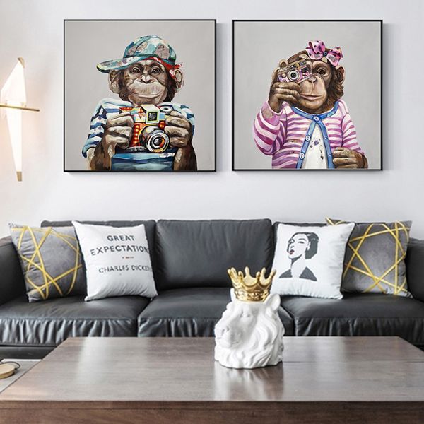 

poster print monkey abstract animal wall art canvas painting wall art for living room home decor (no frame