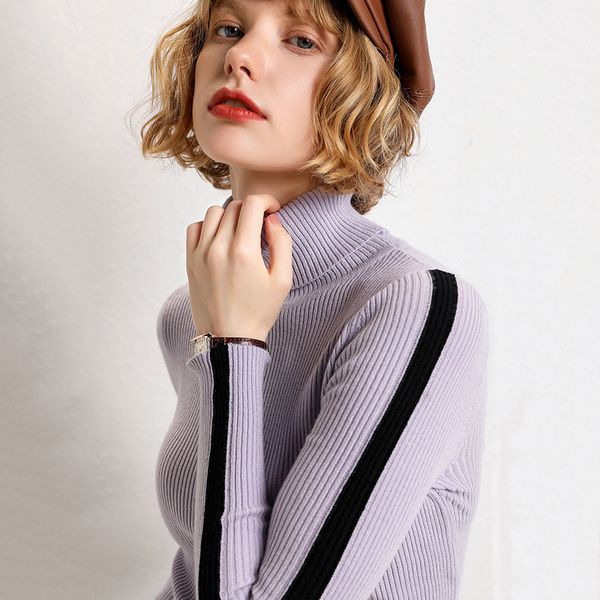 

2019 knitted sweaters slim girls sweaters warm winter turtleneck cashmere sweater women large size women's pullover, White;black